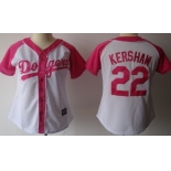 Los Angeles Dodgers #22 Clayton Kershaw 2012 Fashion Womens by Majestic Athletic Jersey