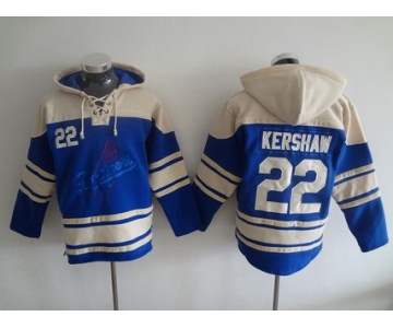 Men's Los Angeles Dodgers #22 Clayton Kershaw Blue Alternate MLB Hoodie