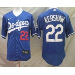 Men's Los Angeles Dodgers #22 Clayton Kershaw Blue Stitched MLB Flex Base Nike Jersey