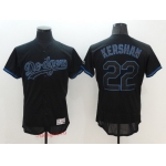 Men's Los Angeles Dodgers #22 Clayton Kershaw Lights Out Black Fashion 2016 Flex Base Majestic Stitched MLB Jersey