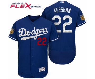 Men's Los Angeles Dodgers #22 Clayton Kershaw Royal Blue 2017 Spring Training Stitched MLB Majestic Flex Base Jersey