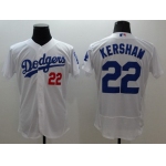 Men's Los Angeles Dodgers #22 Clayton Kershaw White Flexbase 2016 MLB Player Jersey