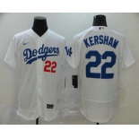 Men's Los Angeles Dodgers #22 Clayton Kershaw White Stitched MLB Flex Base Nike Jersey