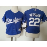 Toddler Los Angeles Dodgers #22 Clayton Kershaw Blue MLB Majestic Baseball Jersey