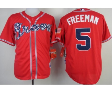 Atlanta Braves #5 Freddie Freeman 2014 Red Jersey