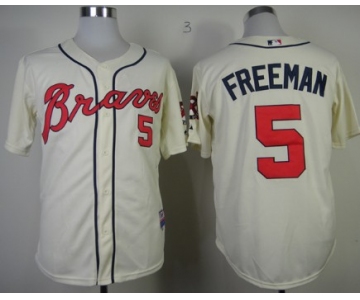 Atlanta Braves #5 Freddie Freeman Cream Jersey