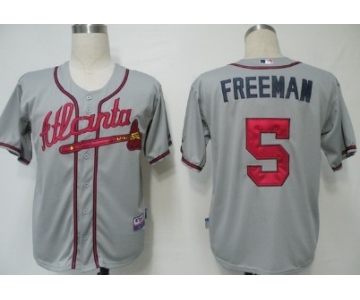 Atlanta Braves #5 Freddie Freeman Gray Jersey