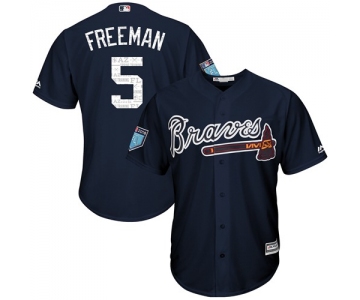 Atlanta Braves #5 Freddie Freeman Navy Blue 2018 Spring Training Cool Base Stitched MLB Jersey