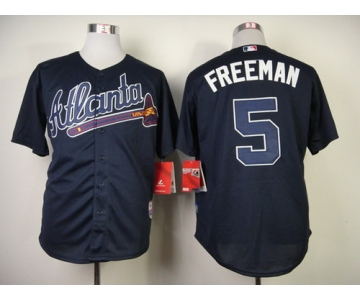 Atlanta Braves #5 Freddie Freeman Navy Blue Jersey