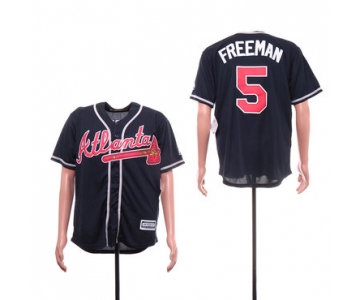Men's Atlanta Braves 5 Freddie Freeman Navy Cool Base Jersey