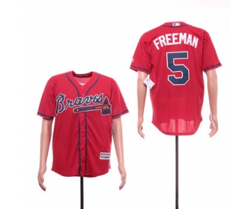 Men's Atlanta Braves 5 Freddie Freeman Red Cool Base Jersey