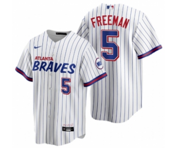 Men's Atlanta Braves #5 Freddie Freeman White 2021 City Connect Stitched Jersey
