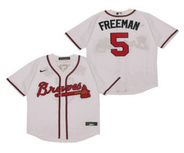 Men's Atlanta Braves #5 Freddie Freeman White Stitched MLB Cool Base Nike Jersey