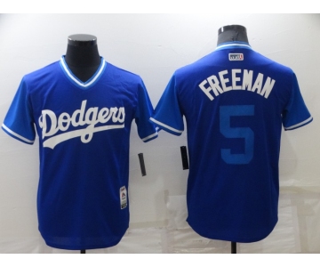 Men's Los Angeles Dodgers #5 Freddie Freeman Royal-Light Blue 2018 Players Weekend Authentic Jersey