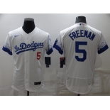 Men's Los Angeles Dodgers #5 Freddie Freeman White 2022 City Connect Flex Base Stitched Jersey