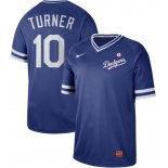 Dodgers #10 Justin Turner Royal Authentic Cooperstown Collection Stitched Baseball Jersey