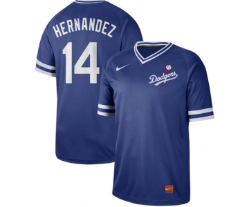 Dodgers #14 Enrique Hernandez Royal Authentic Cooperstown Collection Stitched Baseball Jersey