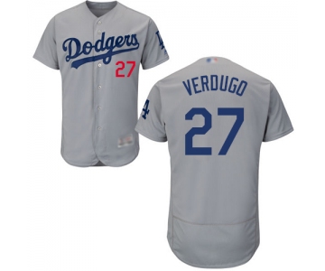 Dodgers #27 Alex Verdugo Grey Flexbase Authentic Collection Stitched Baseball Jersey