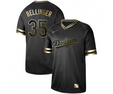 Dodgers #35 Cody Bellinger Black Gold Authentic Stitched Baseball Jersey