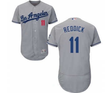 Los Angeles Dodgers #11 Josh Reddick Gray Road 2016 Flex Base Majestic Stitched MLB Jersey