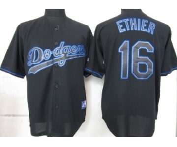 Los Angeles Dodgers #16 Andre Ethier Black Fashion Jersey