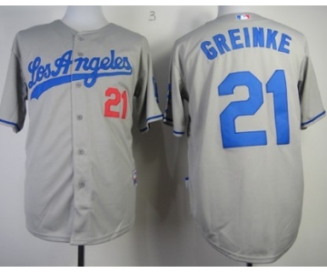 Los Angeles Dodgers #21 Zack Greinke Gray Jersey