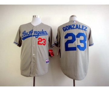 Los Angeles Dodgers #23 Adrian Gonzalez Gray Jersey