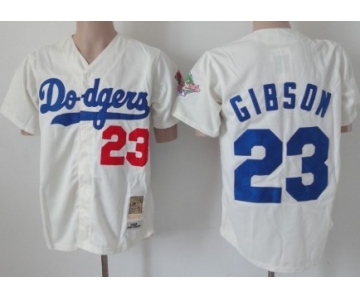 Los Angeles Dodgers #23 Kirk Gibson 1968 Cream Throwback Jersey