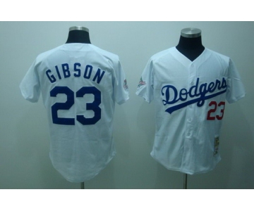 Los Angeles Dodgers #23 Kirk Gibson 1968 White Throwback Jersey