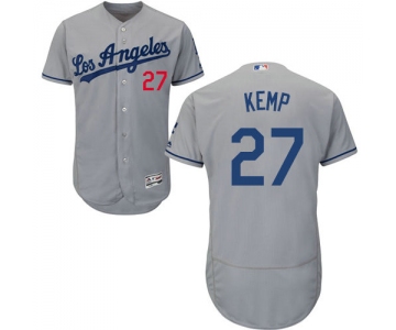 Los Angeles Dodgers 27 Matt Kemp Grey Flexbase Authentic Collection Stitched Baseball Jersey