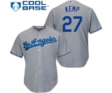 Los Angeles Dodgers 27 Matt Kemp Grey New Cool Base Stitched Baseball Jersey