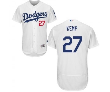 Los Angeles Dodgers 27 Matt Kemp White Flexbase Authentic Collection Stitched Baseball Jersey