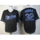 Los Angeles Dodgers #32 Sandy Koufax Black Fashion Jersey