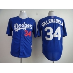 Los Angeles Dodgers #34 Fernando Valenzuela Blue Jersey