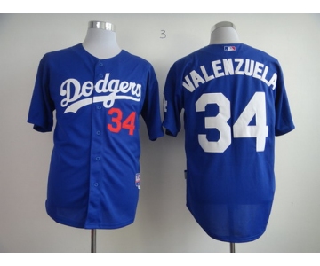 Los Angeles Dodgers #34 Fernando Valenzuela Blue Jersey