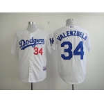 Los Angeles Dodgers #34 Fernando Valenzuela White Cool Base Jersey