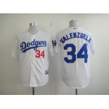 Los Angeles Dodgers #34 Fernando Valenzuela White Cool Base Jersey