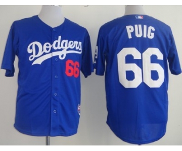 Los Angeles Dodgers #66 Yasiel Puig Blue Jersey