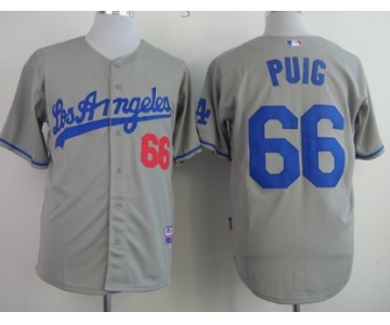 Los Angeles Dodgers #66 Yasiel Puig Gray Jersey