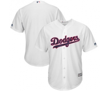 Los Angeles Dodgers Majestic Blank White 2018 Stars & Stripes Cool Base Team Jersey