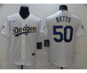 Men Los Angeles Dodgers 50 Betts White Game 2021 Nike MLB Jerseys