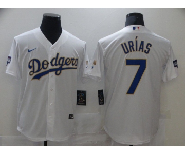 Men Los Angeles Dodgers 7 Urias White Game 2021 Nike MLB Jersey1