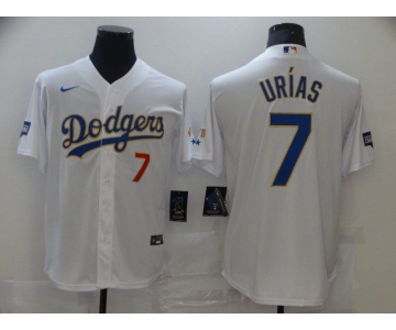 Men Los Angeles Dodgers 7 Urias White Game 2021 Nike MLB Jerseys