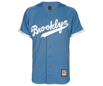 Men's Brooklyn Dodgers Majestic Blank Light Blue Alternate Cooperstown Cool Base Team Jersey