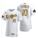 Men's Los Angeles Dodgers #10 Justin Turner White 2022 All Star Stitched Flex Base Nike Jersey