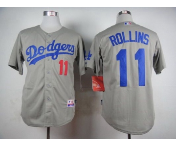 Men's Los Angeles Dodgers #11 Jimmy Rollins 2014 Gray Jersey