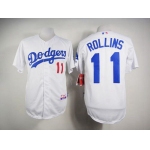Men's Los Angeles Dodgers #11 Jimmy Rollins White Jersey