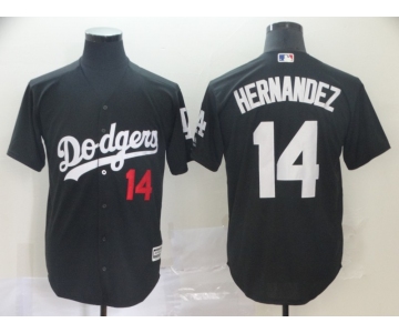 Men's Los Angeles Dodgers 14 Enrique Hernandez Black Turn Back The Clock Cool Base Jersey
