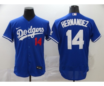 Men's Los Angeles Dodgers #14 Enrique Hernandez Blue Stitched MLB Flex Base Nike Jersey