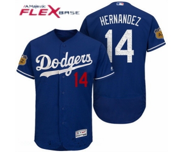 Men's Los Angeles Dodgers #14 Enrique Hernandez Royal Blue 2017 Spring Training Stitched MLB Majestic Flex Base Jersey